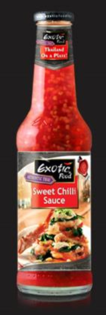 Jar of Exotic Foods Sweet Chilli Sauce (725ML), ideal for adding spicy-sweet flavor to dishes and marinades.