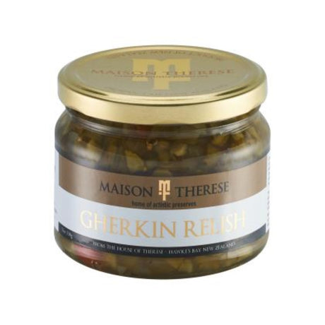 Delicious sweet and sour relish made from premium gherkins, perfect for enhancing a variety of dishes.