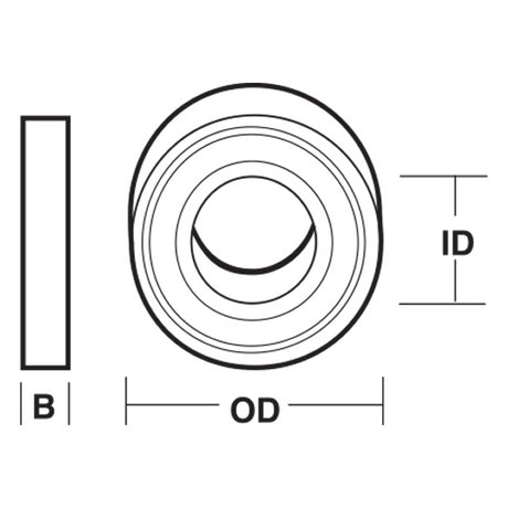 CARBITOOL Ball Bearing Guide with 1/4" ID and 13/16" OD, designed for precision in woodworking and machinery applications.