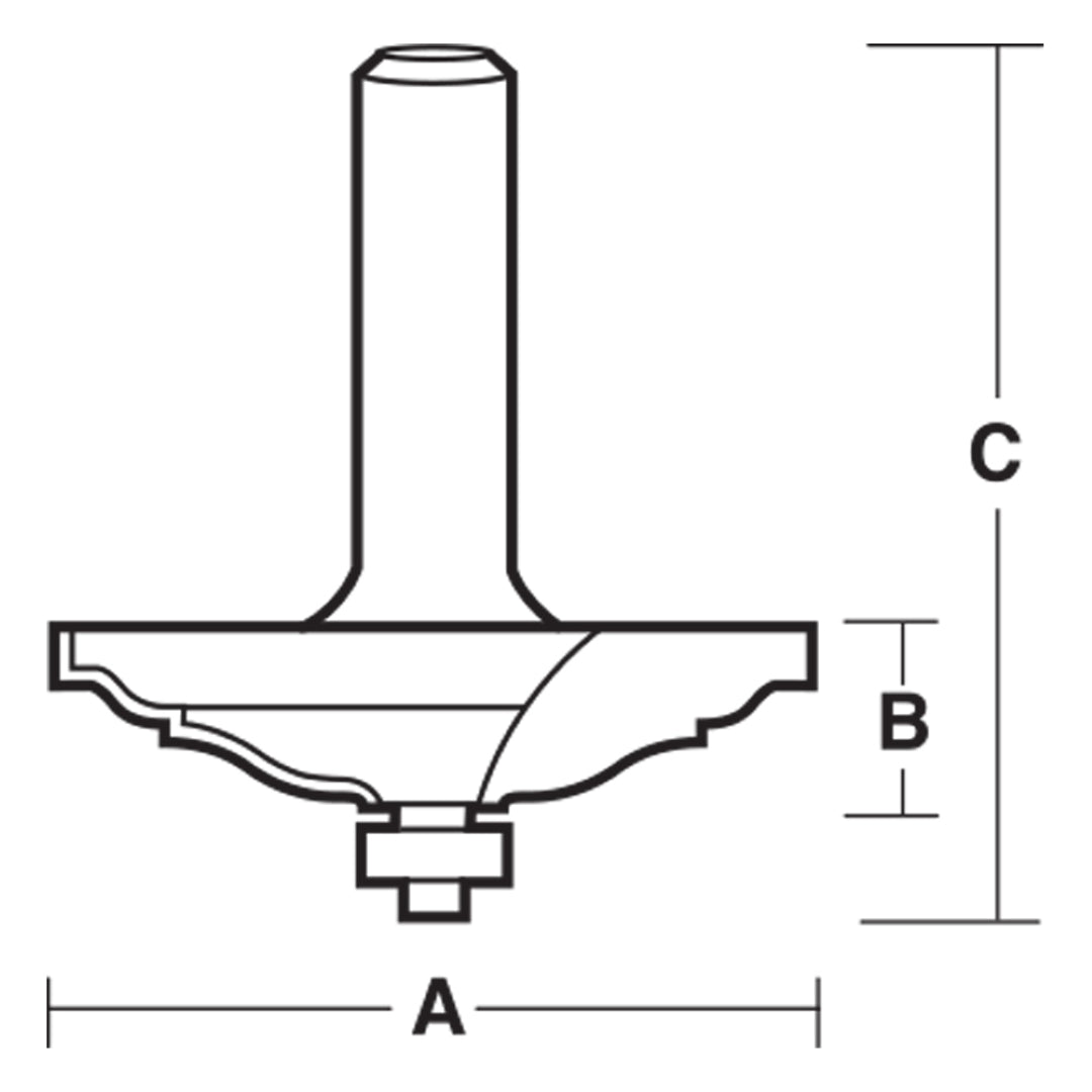 CARBITOOL Edge & Draw Face Bit with Ball Bearing Guide - 2 Flute - Carbide Tipped (66mm x 18mm)