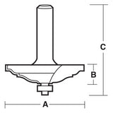 CARBITOOL Edge & Draw Face Bit with Ball Bearing Guide - 2 Flute - Carbide Tipped (66mm x 18mm)