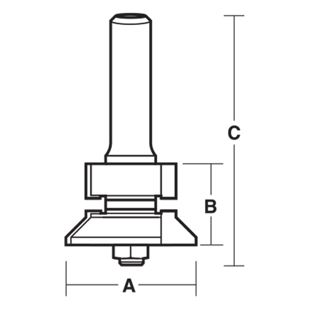 CARBITOOL Tongue & Groove Bit with 30mm width, 25mm flute, carbide-tipped for precision woodworking joints.