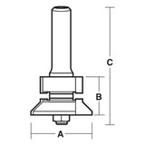 CARBITOOL Tongue & Groove Bit with 30mm width, 25mm flute, carbide-tipped for precision woodworking joints.