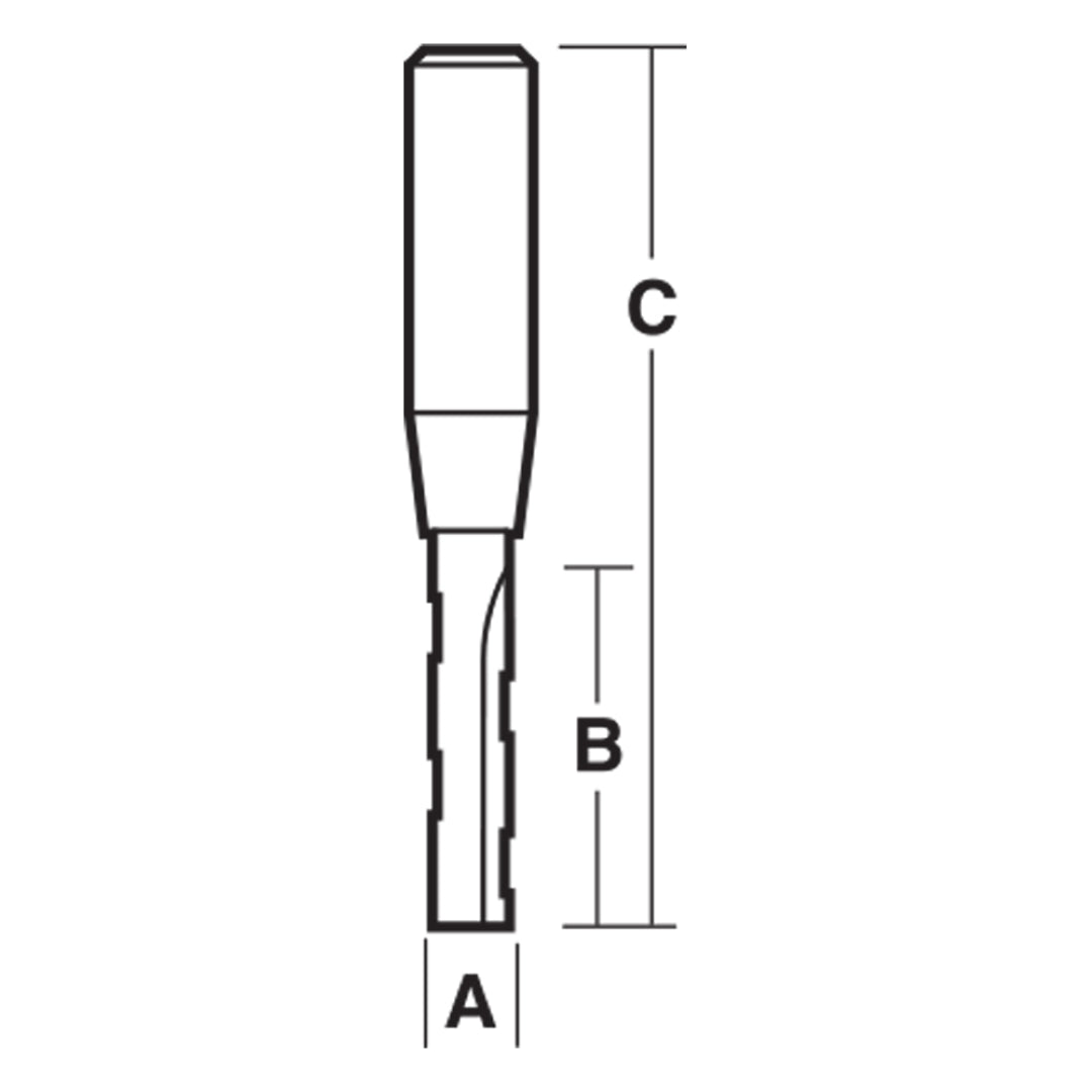 CARBITOOL Slot Mortise Bit - 2 Flute - End Cutting with Chip Breaker - Solid Carbide (8mm x 38.1mm)