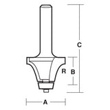 CARBITOOL Rounding Over Undermount Bowl Bit with Ball Bearing Guide - 2 Flute (44.5mm x R9.5mm)