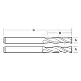 CARBITOOL Finishing Spiral Bit - 2 Flute - Down Cut - Tin Coated (31.8mm x 12.7mm)