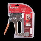 Arrow T25 Cable Staple Gun in chrome finish, designed for low voltage wiring up to 1/4", featuring robust steel and jam-resistant mechanism.