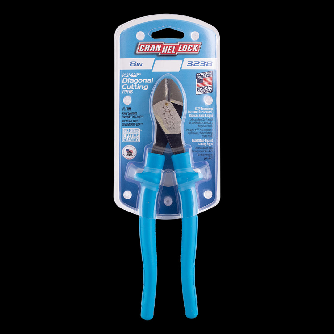 CHANNELLOCK 205mm Insulated Diagonal Cutting Plier with Posi-Grip, featuring precision cutting edges and comfort grips.