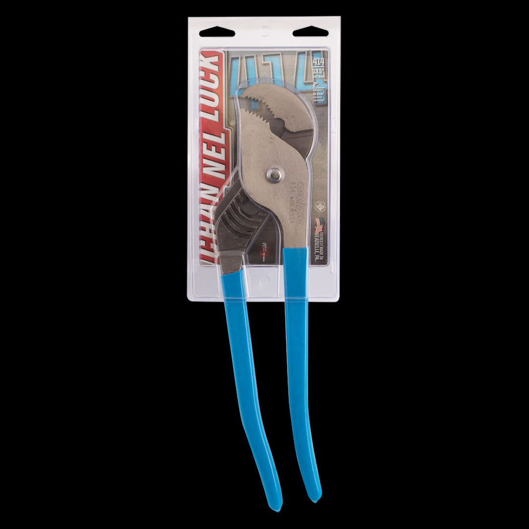 CHANNELLOCK 345mm Nutbuster® pliers with parrot jaws, laser-hardened teeth, and finger pinch protection for superior grip.