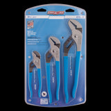 CHANNELLOCK 3pc Straight Jaw Tongue & Groove Plier Set featuring durable high-carbon steel, comfort grips, and rust prevention.