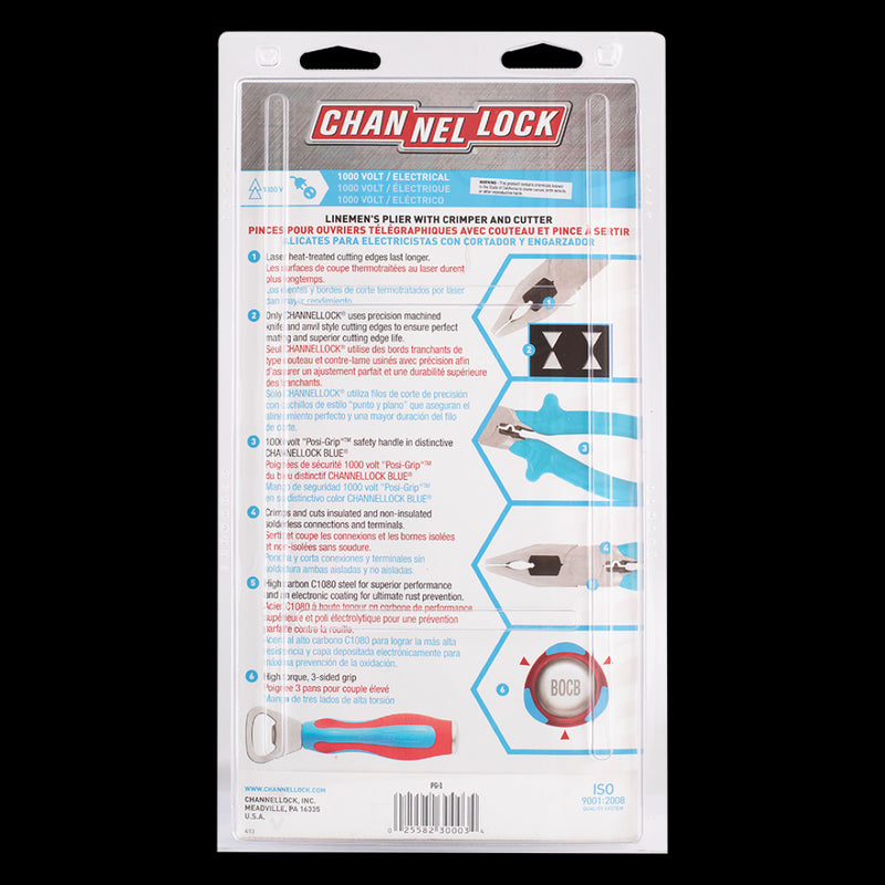 CHANNELLOCK Linesman Plier with Bottle Opener Set