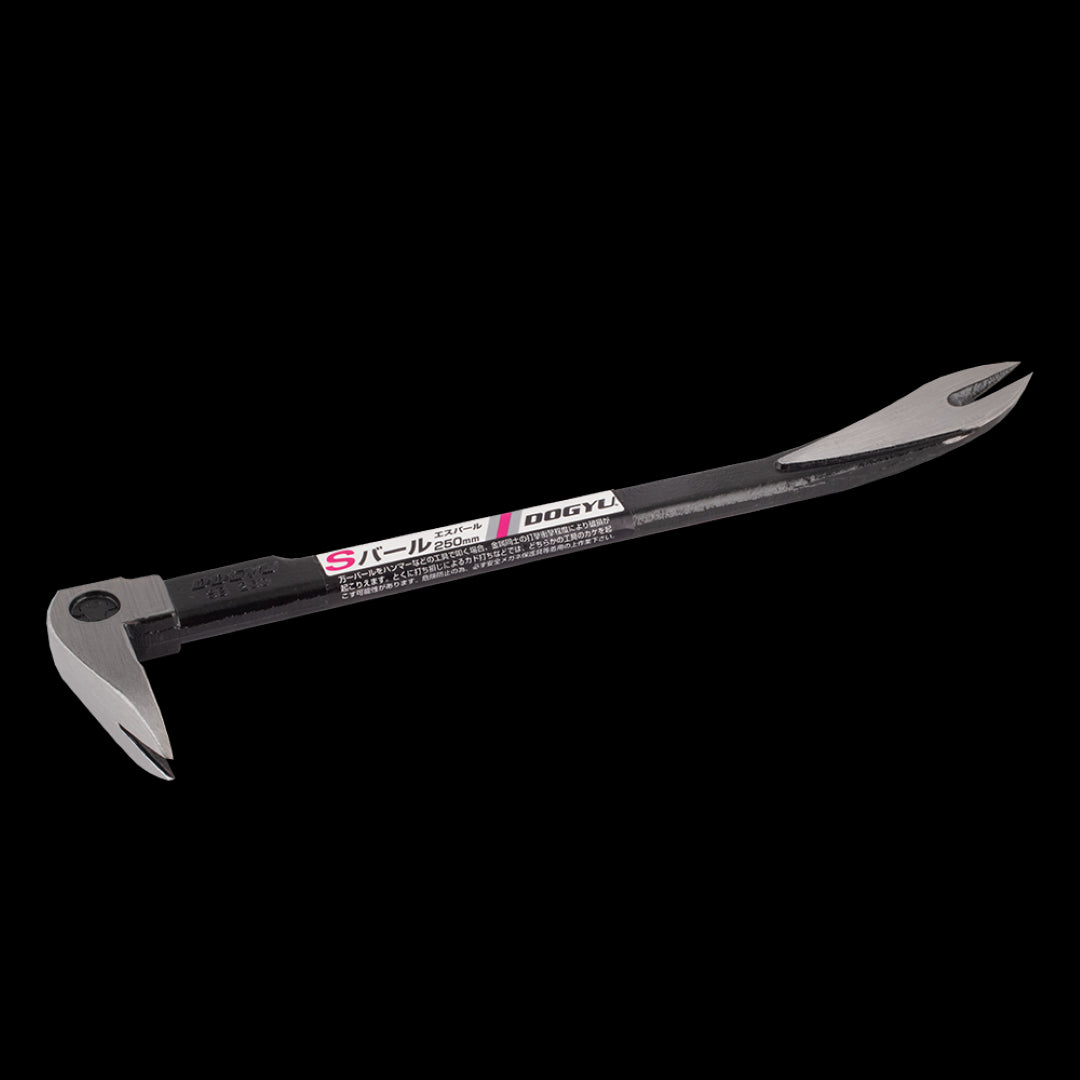 Dogyu 250mm S-Bar Nail Puller with dual-functional claws and hammer surface, crafted from durable drop-forged steel.