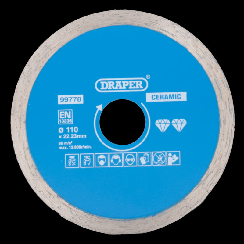 DRAPER 110mm Continuous Diamond Blade