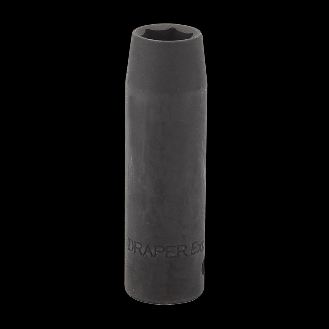 14mm 1/2 inch drive deep impact socket made of chrome vanadium steel, designed for high-torque automotive applications.