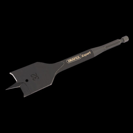 DRAPER Flat Wood Bit (152 x 32mm) for precise drilling in wood, featuring a central point and enhanced cutting edge spurs.