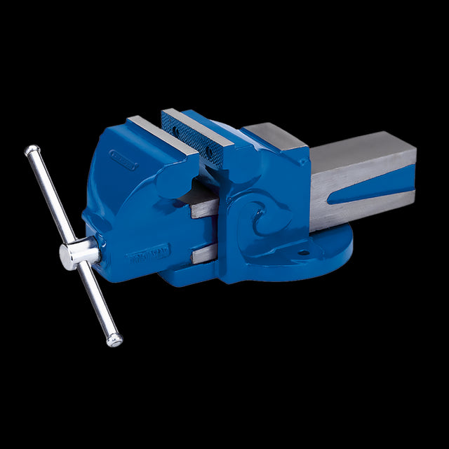 Durable cast iron DRAPER 100mm Engineers Bench Vice with interchangeable hardened steel jaws for versatile clamping.