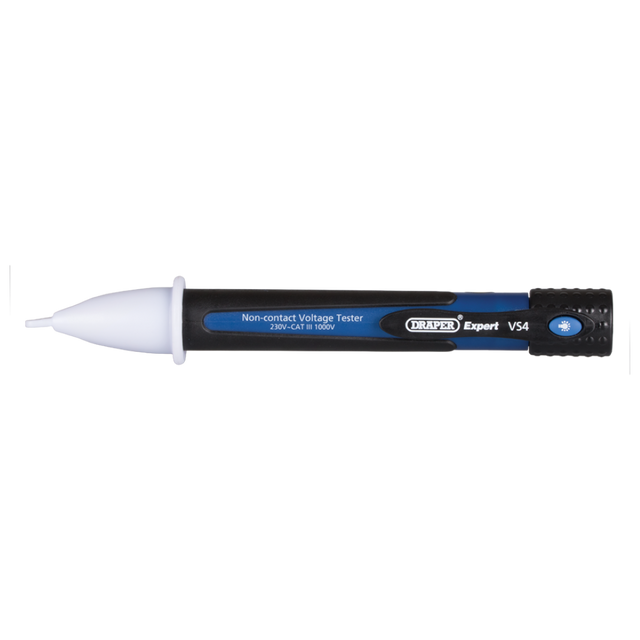 DRAPER Non-Contact Voltage Tester with inspection lamp, detects AC voltages 100-600V safely without direct contact.