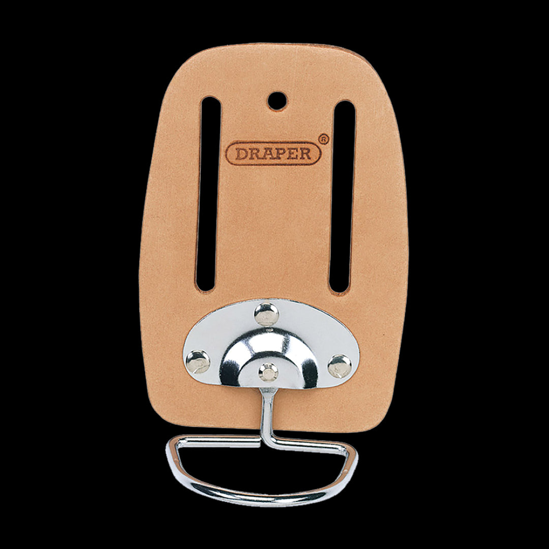 High-quality leather swivel hammer loop with nickel-plated steel, designed for quick access and durability for tool management.