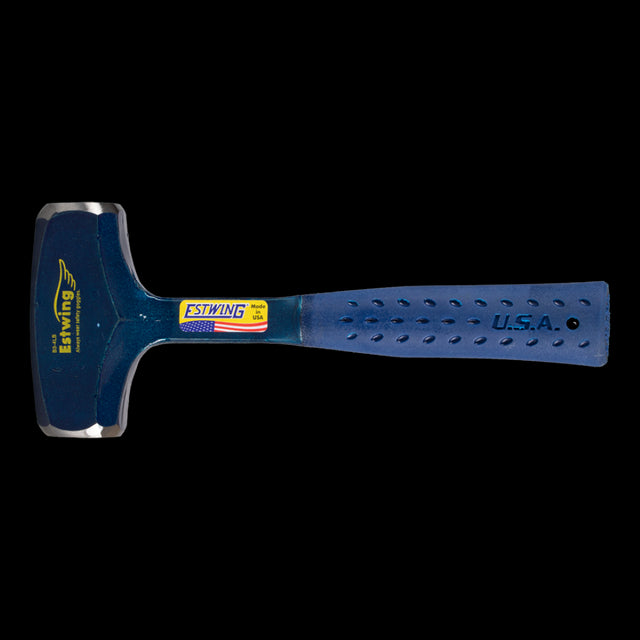 ESTWING 4lb Club Hammer with Shock Reduction Grip, blue UV coating, and polished striking surface for precise heavy-duty use.