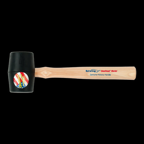 ESTWING 18oz Deadhead Rubber Mallet features a bounce-resistant design and ergonomic hickory handle for precision striking.