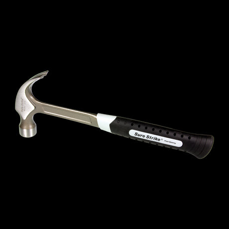 ESTWING 20oz Surestrike Steel Hammer with durable all-steel design, cushion grip for comfort, ideal for carpentry and renovations.