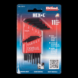 11-piece EKLIND Short Hex Key Set in black finish, made from durable alloy steel, ideal for precise fastening tasks.