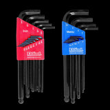 22-piece EKLIND Ball-Hex Key set in holder, featuring metric and imperial sizes, made of durable, rust-resistant Eklind Alloy Steel.