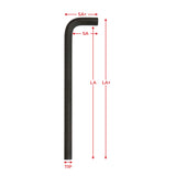 EKLIND 24mm Long Hex-L Key with industrial-grade design, heat-treated alloy steel, and rust-resistant black finish for durability.
