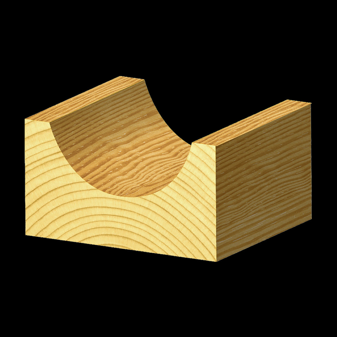 Carbide-tipped ECONOCUT Core Box Bit with 2 flutes, 12.7mm diameter, ideal for precise woodworking and intricate detailing.