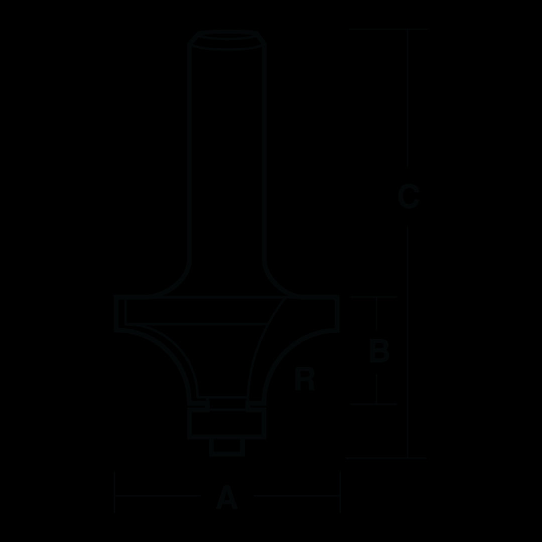 ECONOCUT Rounding Over Bit with Ball Bearing Guide - 2 Flute - Carbide Tipped (28.5mm x R7.9mm)