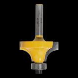 Carbide-tipped rounding over bit with ball bearing guide for precise wood edges, 31.8mm diameter, perfect for cabinetry.