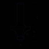 Carbide-tipped ECONOCUT rounding over bit with ball bearing guide for precise decorative edges on woodworking projects.