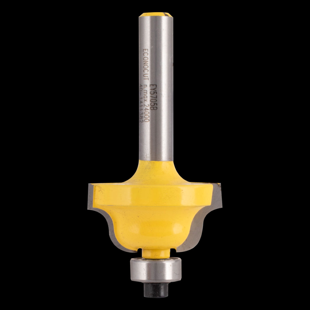 ECONOCUT Roman Ogee Bit featuring a ball bearing guide, perfect for precise S-shaped profiles in wood and other materials.