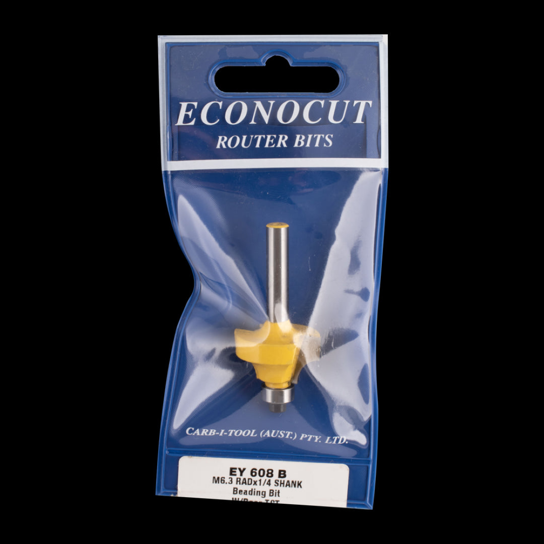 ECONOCUT Beading Bit with Ball Bearing Guide - 2 Flute - Carbide Tipped (25.4mm x R6.35mm)