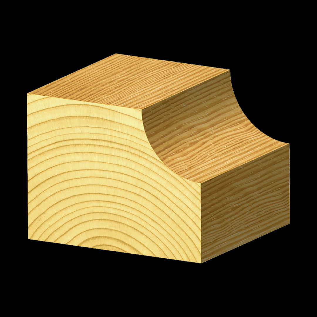 Carbide-tipped ECONOCUT Cove Bit with ball bearing guide for smooth decorative edges and precise concave joints.