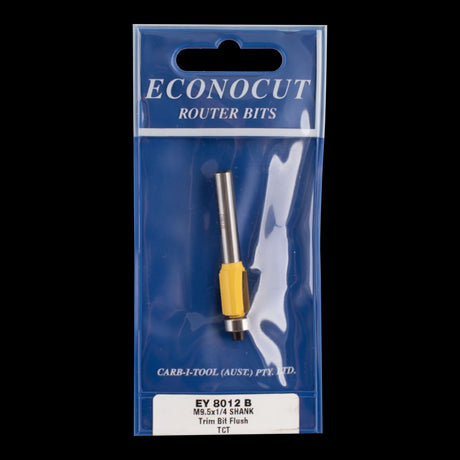 ECONOCUT Flush Trimming Bit featuring a ball bearing guide, ideal for smooth edges and precision cutting in woodworking projects.