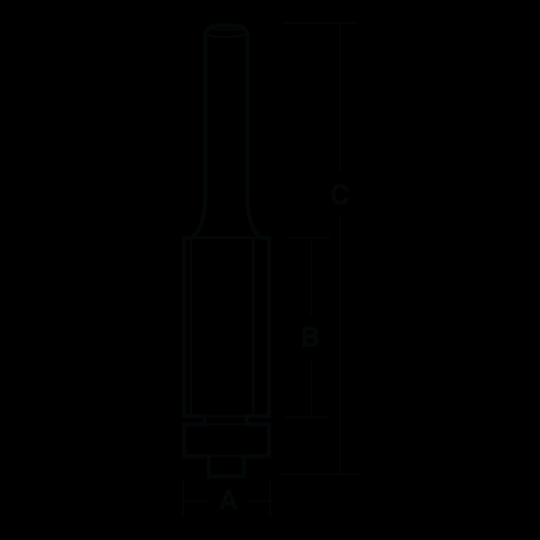 ECONOCUT Flush Trimming Bit features a carbide-tipped design with a ball bearing guide for precise, smooth wood trimming.