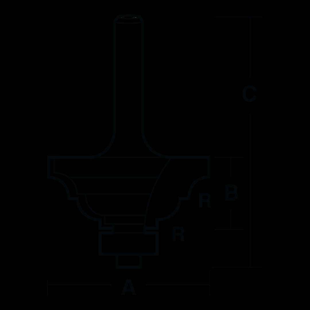 ECONOCUT Classical Bit with Ball Bearing Guide - 2 Flute - Carbide Tipped (35mm x R4.8mm)