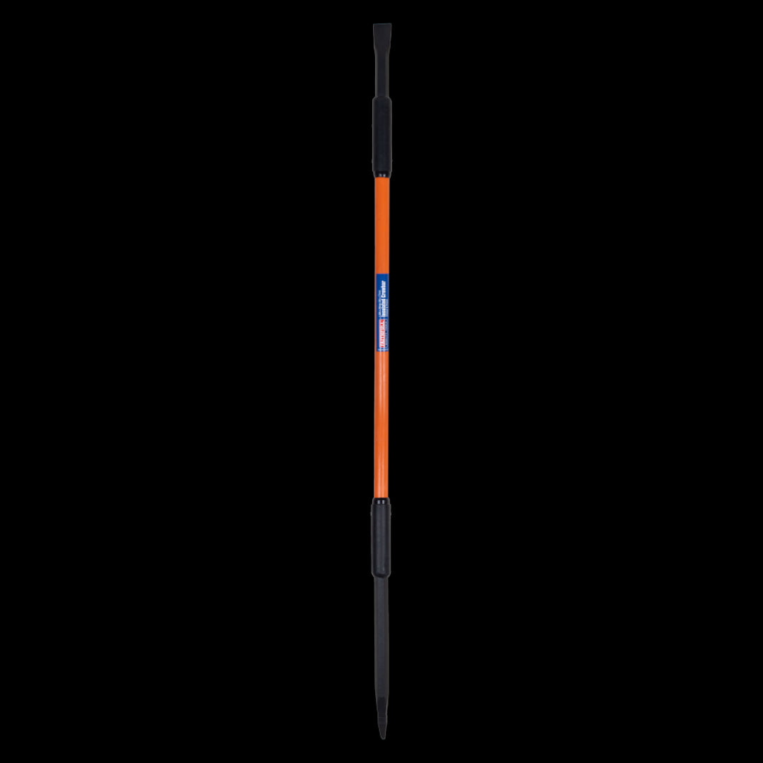 FAITHFULL 1.5m Insulated Crowbar with chisel and pointed tip, tested for 10,000 volts, designed for safe electrical tasks.