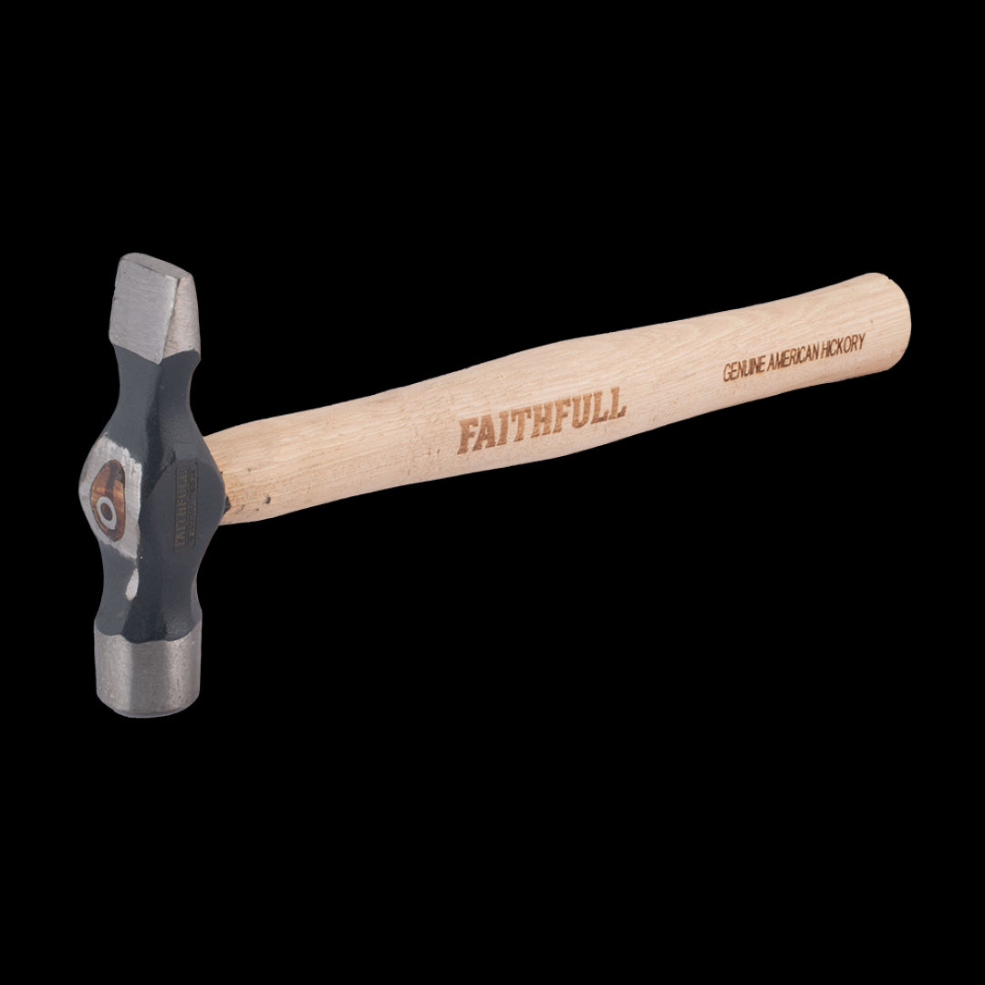 8oz Faithfull hickory joiners hammer with precision-ground head, well-balanced for durable carpentry work and comfortable grip.