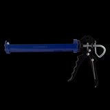 Heavy-duty mastic gun with ergonomic grips, double-spring mechanism, and 425ml cartridge capacity for precise sealant application.