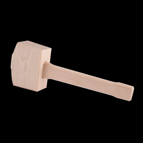 FOOTPRINT Wooden Carpenters Mallet made of premium beechwood, designed for precision use with wood chisels, handcrafted in Sheffield.