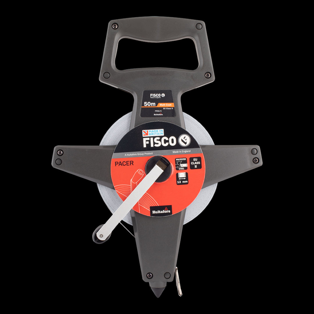 FISCO 50m Polyester Coated Steel Measuring Tape