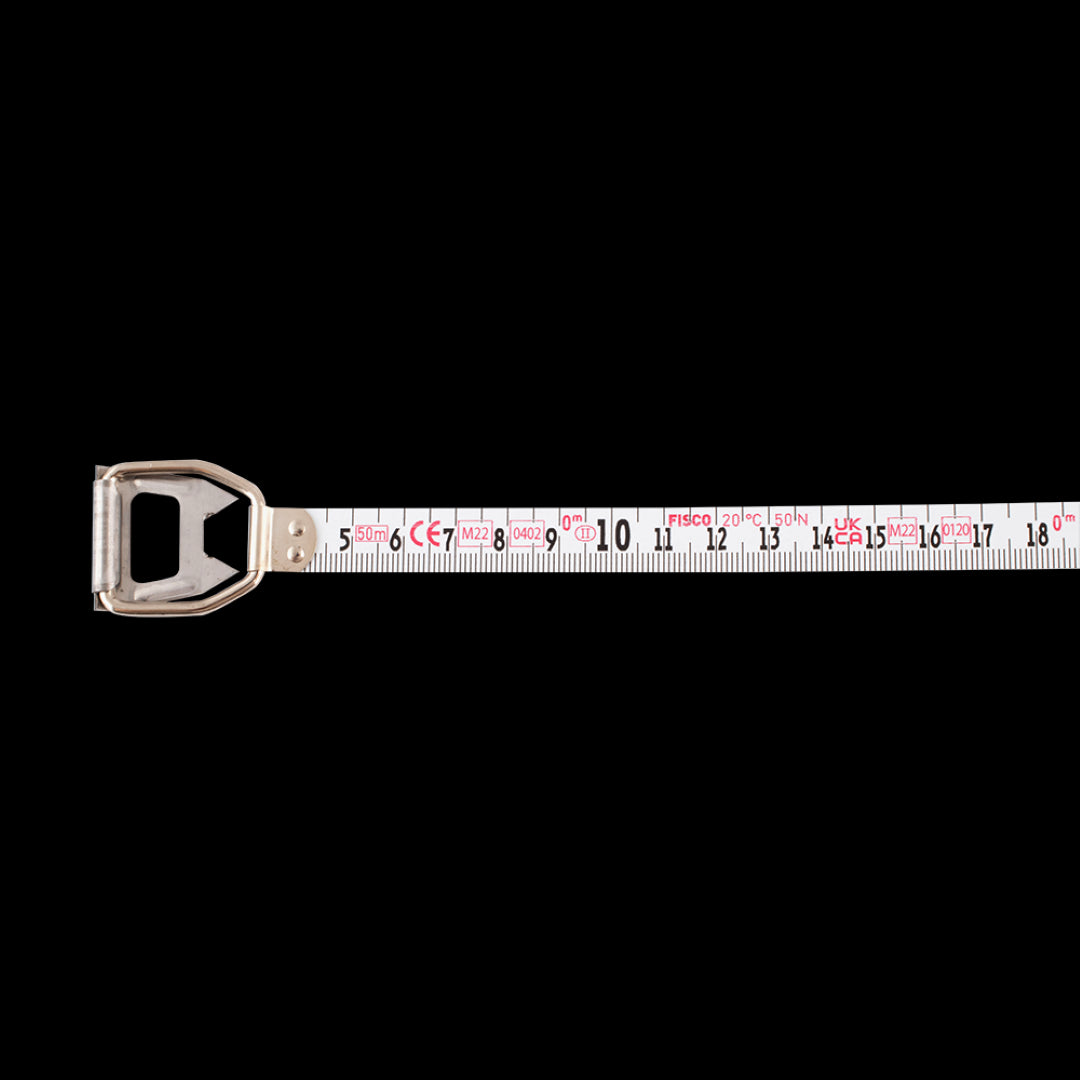 FISCO 50m Polyester Coated Steel Measuring Tape