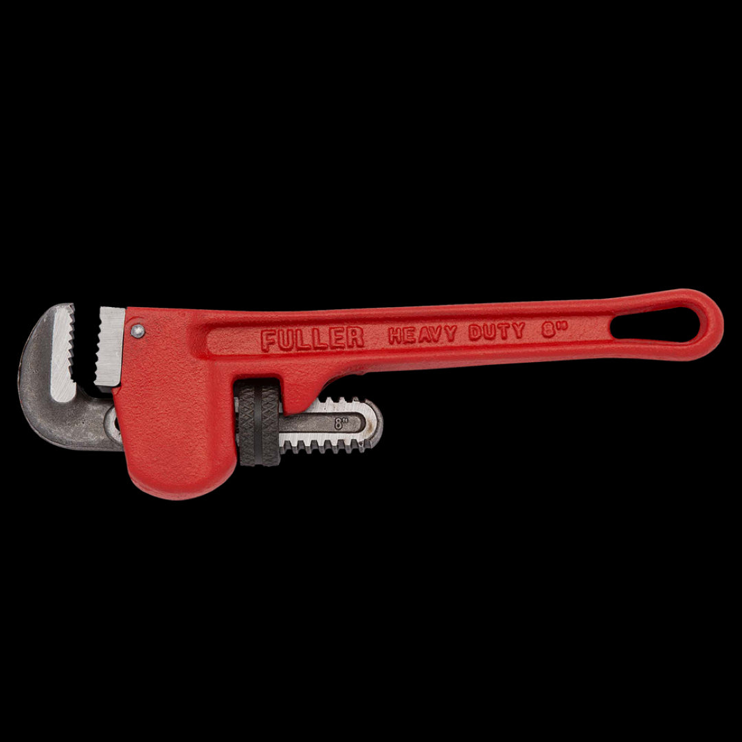 FULLER 200mm Straight Pipe Wrench with drop-forged alloy steel jaws for durability and grip, perfect for plumbing tasks.