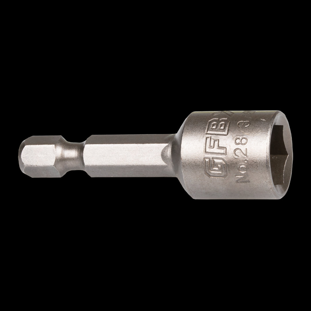 GFB 3/8" Nutsetter - 42mm: Durable magnetic nutsetter for secure nut gripping and optimal reach in various applications.