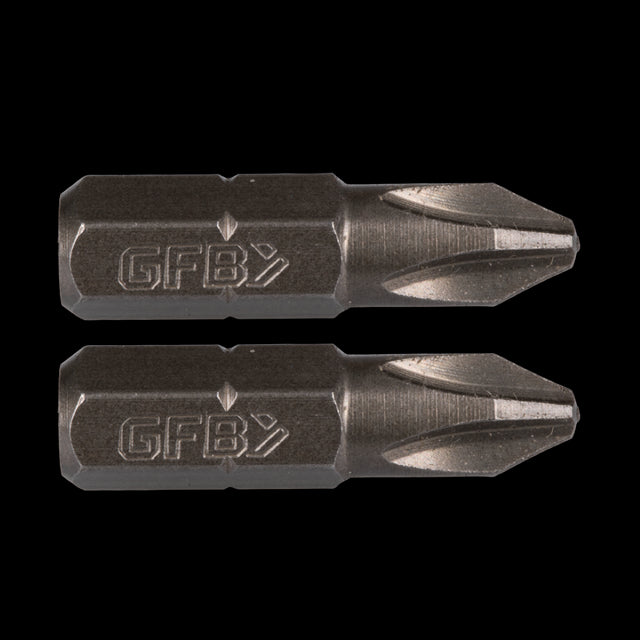 GFB No.2 Phillips Bit - 25mm, precision-engineered for durability, ideal for various fastening tasks in professional and DIY use.