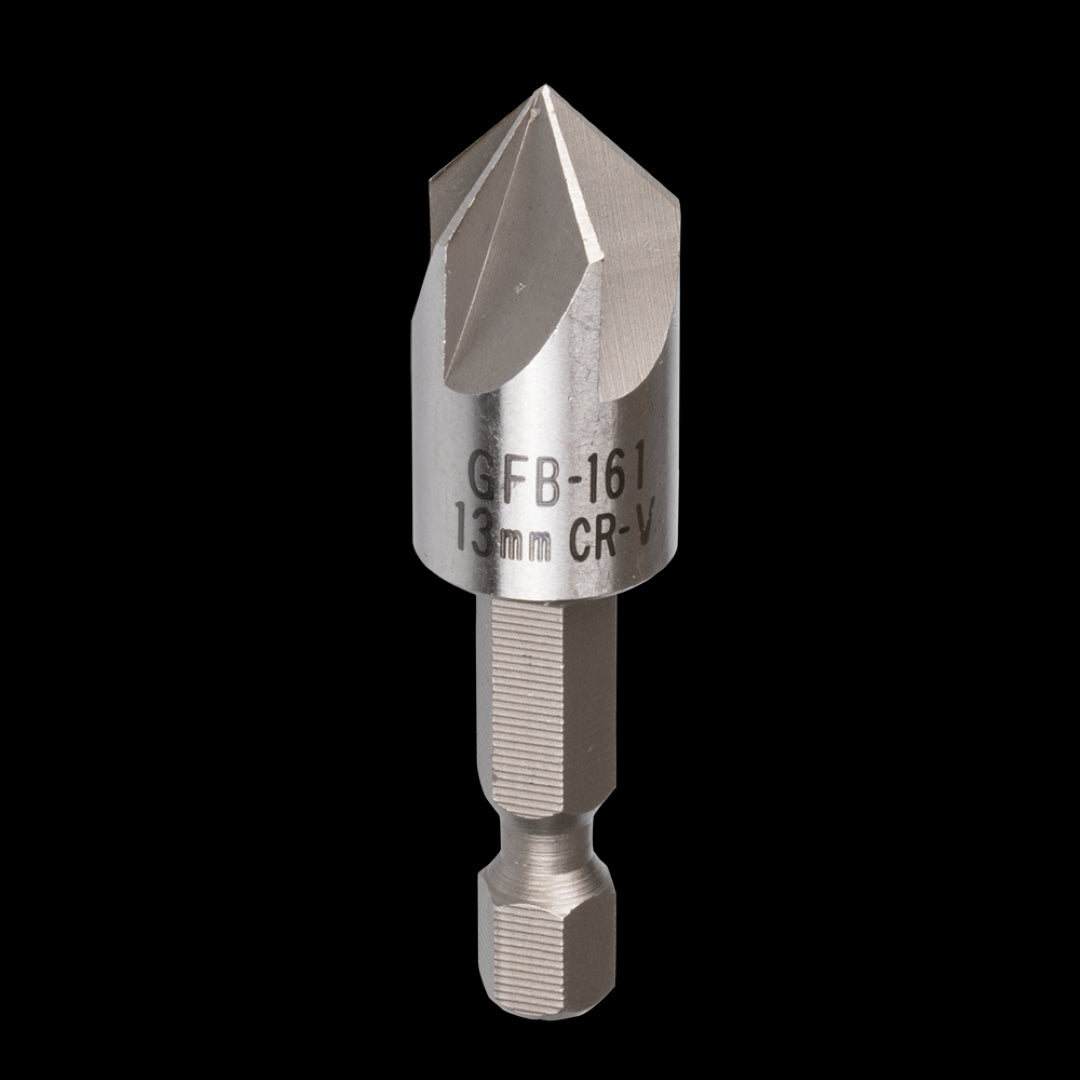 High-quality GFB 13mm countersink bit for precise angled holes, ensuring flat-head screws sit flush in wood, metal, and plastic.