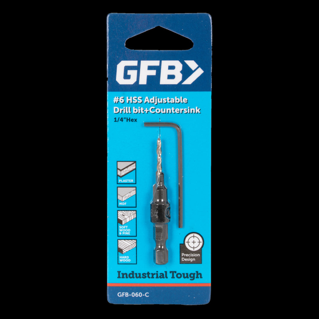 GFB No.6 Countersink & Drill Bit designed for precision drilling and creating flush finishes on various materials.