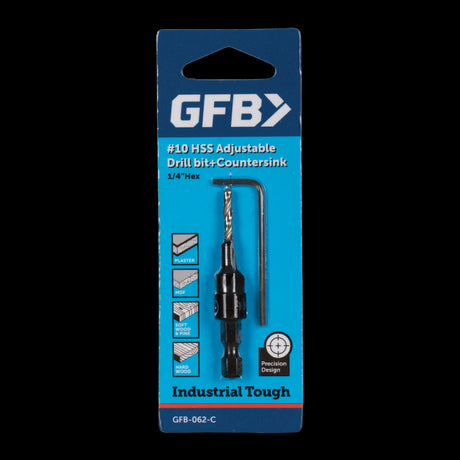 GFB No.10 Countersink & Drill Bit, precision tool for clean countersinking and effortless drilling in wood and metal projects.